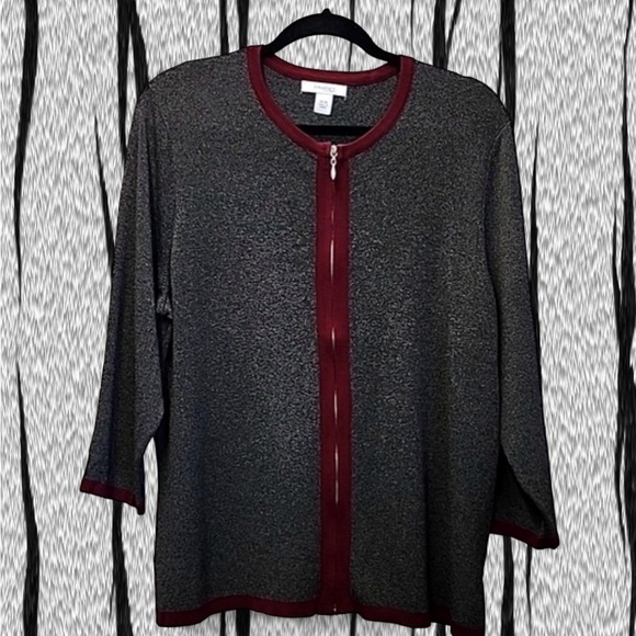 NWOT Sz 16 Dress Barn Full Zip Sweater - Picture 1 of 10